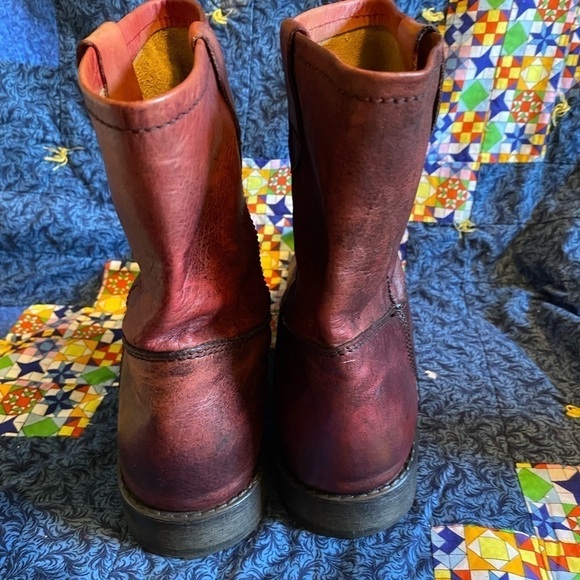 70 post Paris Joelle leather ankle boot in red size 10 - Picture 5 of 6